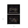 Set Of Two Motor Bike Patent I and II 2 Black Framed Print Wall Art