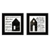 Set Of Two House or Blessing Black Framed Print Wall Art