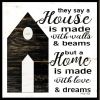 Set Of Two House or Blessing Black Framed Print Wall Art