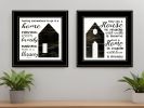 Set Of Two House or Blessing Black Framed Print Wall Art