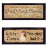 Set Of Two Faith*Family*Friends and This Chick Black Framed Print Kitchen Wall Art