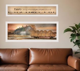 Set Of Two Together Blessed We Have It All 1 White Framed Print Wall Art