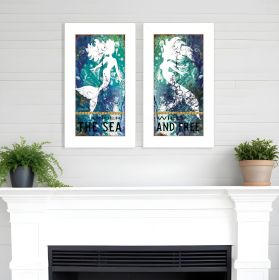 Set Of Two Under The Sea 1 White Framed Print Wall Art