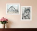 Set Of Two TRUE Spirit Horses 1 White Framed Print Wall Art