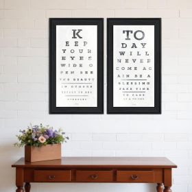 Set Of Two Eye Charts 4 Black Framed Print Wall Art