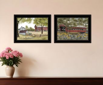 Set Of Two The Spring House 2 Black Framed Print Wall Art