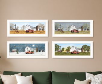 Set Of Four Billy Jacobs Four Seasons Collection V White Frame White Framed Print Wall Art