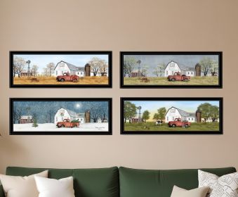 Set Of Four Billy Jacobs Four Seasons Collection VII 3 Black Framed Print Wall Art