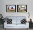 Set Of Two End of Summer 2 Black Framed Print Wall Art