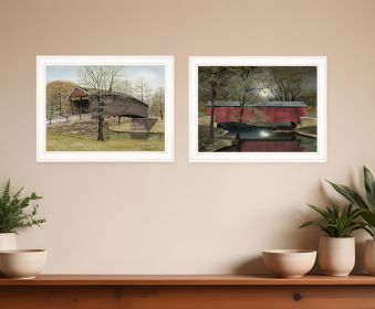 Set Of Two Bridge Collection I 1 White Framed Print Wall Art