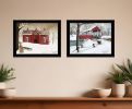 Set Of Two Crisp and New Fallen Snow 2 Black Framed Print Wall Art