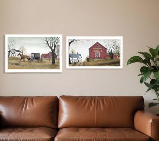 Set Of Two Goin to Market 1 White Framed Print Wall Art