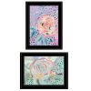 Set Of Two Bloom for Yourself 2 Black Framed Print Wall Art