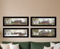 Set Of Four Seasons on the Farm Black Framed Print Wall Art