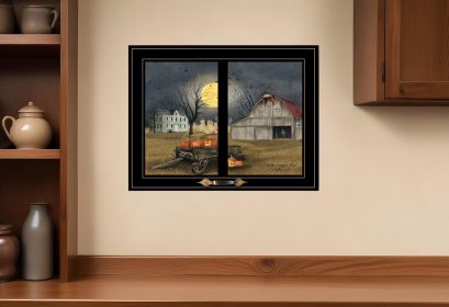 Spooky Harvest Moon 7 Black Framed Print Kitchen Wall Art