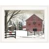 Christmas Barn 1 White Framed Print Wall Art