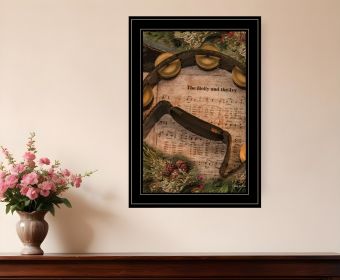 Holly and Ivy 2 Black Framed Print Wall Art