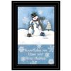 Trendy Snowman 3 Black Framed Print Wall Art