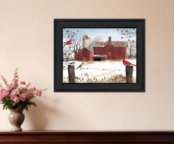 Winter Friends 4 Black Framed Print Wall Art