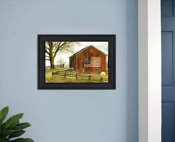 Flag Barn 2 Black Framed Print Wall Art