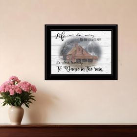 Storm Dance at the Farm Black Framed Print Wall Art