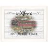 Wildflowers Covered Bridge White Framed Print Wall Art