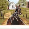 Amish on Sunday Drive 1 White Framed Print Wall Art