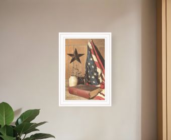 God and Country 1 White Framed Print Wall Art