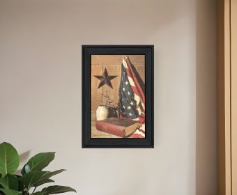 God and Country 2 Black Framed Print Wall Art