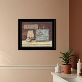 Clean Towels 3 Black Framed Print Bathroom Wall Art