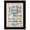 Wash Your Hands 4 Black Framed Print Bathroom Wall Art