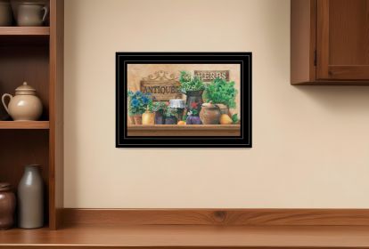 Antiques and Herbs 2 Black Framed Print Kitchen Wall Art