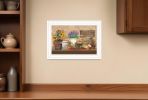 Antique Kitchen 1 White Framed Print Kitchen Wall Art