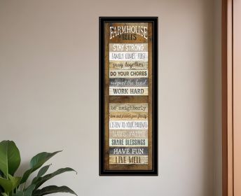 Farmhouse Rules 4 Black Framed Print Wall Art