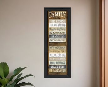 Family Rules Shutter 3 Black Framed Print Wall Art