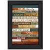 Our Family Rules 3 Black Framed Print Wall Art