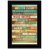 Dog Rules 4 Black Framed Print Wall Art