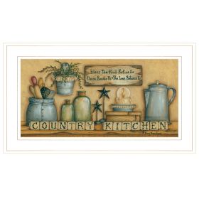 Country Kitchen 5 White Framed Print Kitchen Wall Art