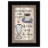 Everyday Starts with Coffee 2 Black Framed Print Wall Art