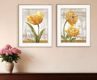 Set Of Two Paris 1 White Framed Print Wall Art