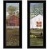 Set Of Two Country Barns 2 Black Framed Print Wall Art