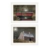 Set Of Two Midnight Moon 1 White Framed Print Wall Art