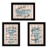 Set Of Three Bathroom Humor Black Framed Print Bathroom Wall Art