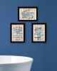 Set Of Three Bathroom Humor Black Framed Print Bathroom Wall Art