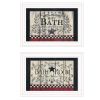 Set Of Two Hot Bath 4 White Framed Print Bathroom Wall Art