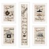 Set Of Five Kitchen Friendship 5 White Framed Print Kitchen Wall Art