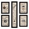 Set Of Five Kitchen Friendship Black Framed Print Kitchen Wall Art