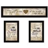 Set Of Three Love of Nature Kitchen Black Framed Print Kitchen Wall Art