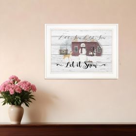 Let It Snow 2 White Framed Print Wall Art