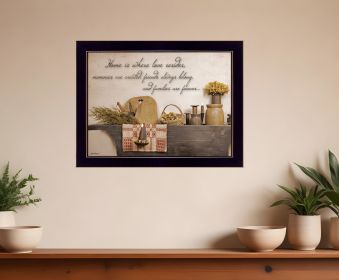 Home is Where Love Resides 3 Black Framed Print Kitchen Wall Art